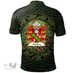 ScotsTee Shop Welsh Sankey of Conwy Coat of Arms Family Crest Wales Polo Shirt Celtic Deer with Tree of Life The God of the Forest Polo Shirt