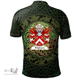 ScotsTee Shop Welsh Tristram OR TRYSTAN Coat of Arms Family Crest Wales Polo Shirt Celtic Deer with Tree of Life The God of the Forest Polo Shirt