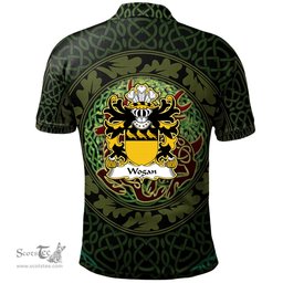ScotsTee Shop Welsh Wogan of Pembrokeshire Coat of Arms Family Crest Wales Polo Shirt Celtic Deer with Tree of Life The God of the Forest Polo Shirt