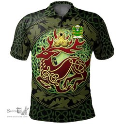 ScotsTee Shop Welsh Wynn of Gwydir Caernonfonshire Coat of Arms Family Crest Wales Polo Shirt Celtic Deer with Tree of Life The God of the Forest Polo Shirt