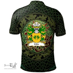ScotsTee Shop Welsh Uthr PENDRAGON Father of King Arhtur Coat of Arms Family Crest Wales Polo Shirt Celtic Deer with Tree of Life The God of the Forest Polo Shirt