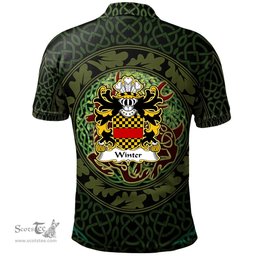 ScotsTee Shop Welsh Winter of Llan gain Carmenthenshire Coat of Arms Family Crest Wales Polo Shirt Celtic Deer with Tree of Life The God of the Forest Polo Shirt