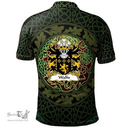 ScotsTee Shop Welsh Wallis or Welsh of Llan wern Monmouthshire Coat of Arms Family Crest Wales Polo Shirt Celtic Deer with Tree of Life The God of the Forest Polo Shirt