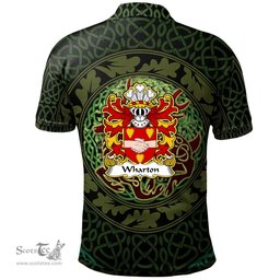 ScotsTee Shop Welsh Wharton Bishop of St. Asaph Coat of Arms Family Crest Wales Polo Shirt Celtic Deer with Tree of Life The God of the Forest Polo Shirt