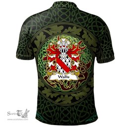 ScotsTee Shop Welsh Wallis of Llandough Glamorgan Coat of Arms Family Crest Wales Polo Shirt Celtic Deer with Tree of Life The God of the Forest Polo Shirt