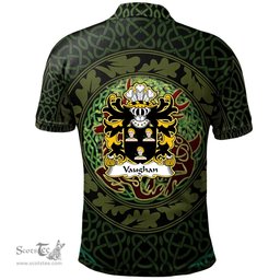 ScotsTee Shop Welsh Vaughan of Breconshire Coat of Arms Family Crest Wales Polo Shirt Celtic Deer with Tree of Life The God of the Forest Polo Shirt