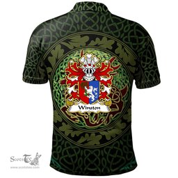 ScotsTee Shop Welsh Winston of Trewyn Monmouthshire Coat of Arms Family Crest Wales Polo Shirt Celtic Deer with Tree of Life The God of the Forest Polo Shirt