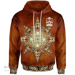 ScotsTee Shop Welsh Camber AP BRUTUS Coat of Arms Family Crest Wales Hoodie Celtic Compass Hoodie