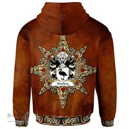 ScotsTee Shop Welsh Starkey of Cheshire Coat of Arms Family Crest Wales Hoodie Celtic Compass Hoodie
