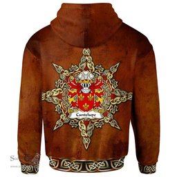 ScotsTee Shop Welsh Cantelupe Lord of Abergavenny Coat of Arms Family Crest Wales Hoodie Celtic Compass Hoodie