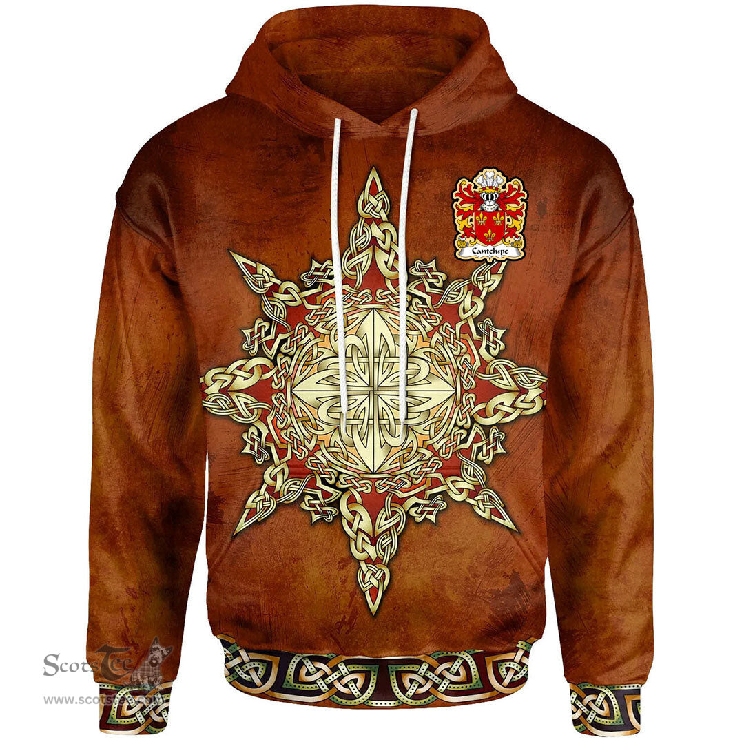 ScotsTee Shop Welsh Cantelupe Lord of Abergavenny Coat of Arms Family Crest Wales Hoodie Celtic Compass Hoodie