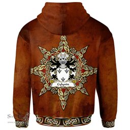 ScotsTee Shop Welsh Cylynin of Powys Coat of Arms Family Crest Wales Hoodie Celtic Compass Hoodie