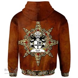ScotsTee Shop Welsh Goch or Gough of Wodberye Devonshire Coat of Arms Family Crest Wales Hoodie Celtic Compass Hoodie