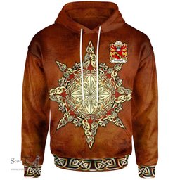 ScotsTee Shop Welsh Gweirydd AP RHYS GOCH Anglesey Coat of Arms Family Crest Wales Hoodie Celtic Compass Hoodie