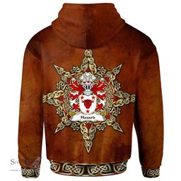 ScotsTee Shop Welsh Havard of Pontwilym Breconshire Coat of Arms Family Crest Wales Hoodie Celtic Compass Hoodie