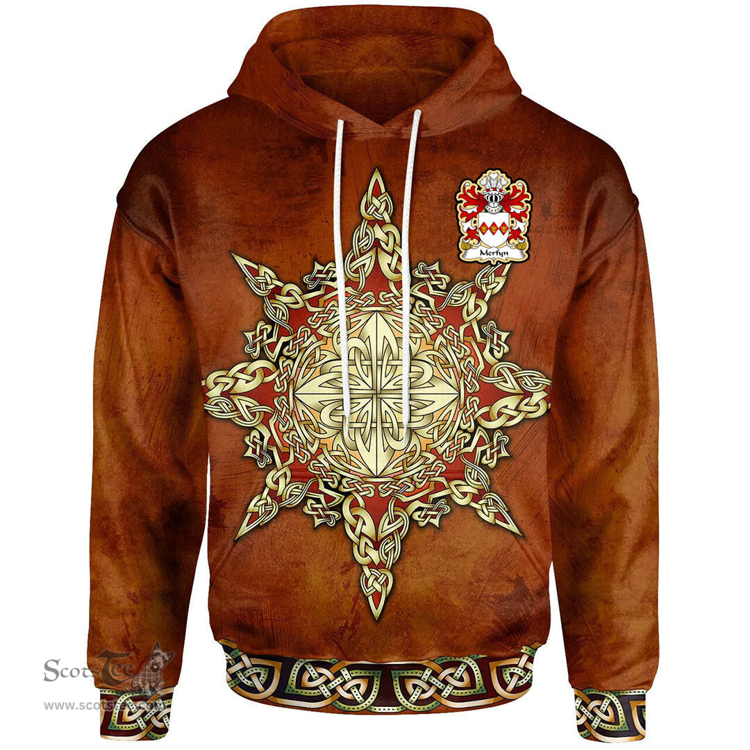 ScotsTee Shop Welsh Merfyn FRYCH King of Gwynedd Coat of Arms Family Crest Wales Hoodie Celtic Compass Hoodie