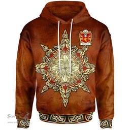 ScotsTee Shop Welsh Maredudd or Meredith AP BLEDDYN AP CYNFYN Coat of Arms Family Crest Wales Hoodie Celtic Compass Hoodie