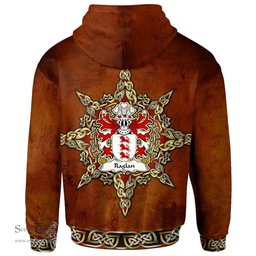 ScotsTee Shop Welsh Raglan of Carn lwyd Llancarfan Glamorgan Coat of Arms Family Crest Wales Hoodie Celtic Compass Hoodie