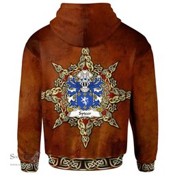 ScotsTee Shop Welsh Spicer of Caernarfonshire Coat of Arms Family Crest Wales Hoodie Celtic Compass Hoodie