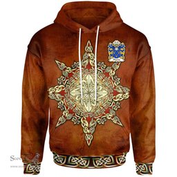 ScotsTee Shop Welsh Thomas AP DAFYDD AP GRUFFUDD Coat of Arms Family Crest Wales Hoodie Celtic Compass Hoodie
