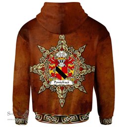 ScotsTee Shop Welsh Pontefract of Denbighshire Coat of Arms Family Crest Wales Hoodie Celtic Compass Hoodie