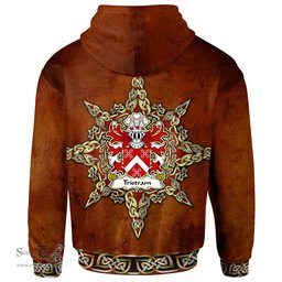 ScotsTee Shop Welsh Tristram OR TRYSTAN Coat of Arms Family Crest Wales Hoodie Celtic Compass Hoodie