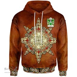 ScotsTee Shop Welsh Lord or Lort of St Patrick Pembrokeshire Coat of Arms Family Crest Wales Hoodie Celtic Compass Hoodie
