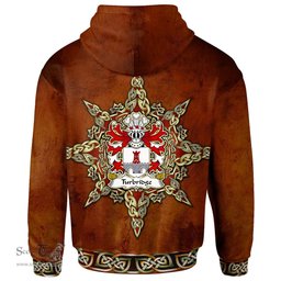 ScotsTee Shop Welsh Turbridge of Llan rhudd Denbighshire Coat of Arms Family Crest Wales Hoodie Celtic Compass Hoodie