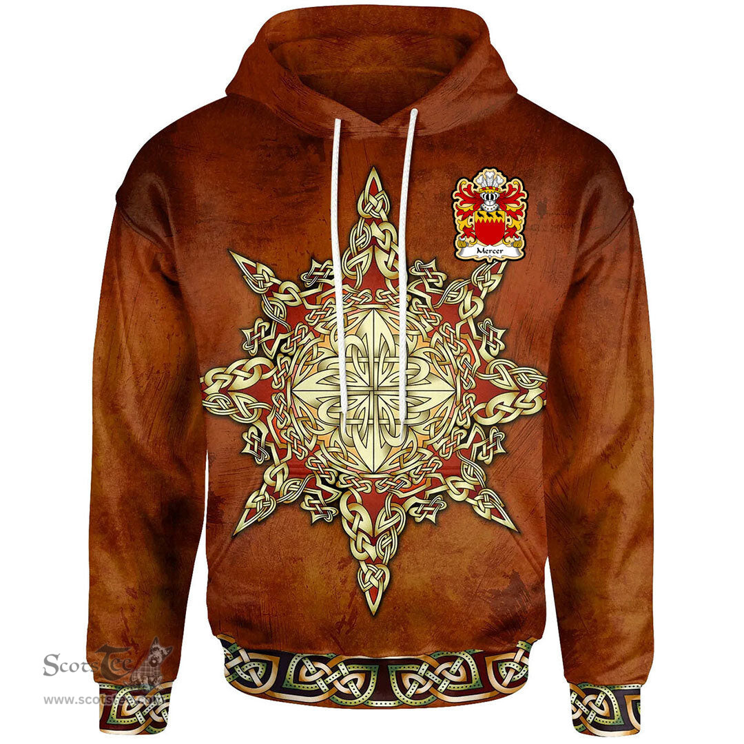 ScotsTee Shop Welsh Mercer of Temby Pembrokeshire Coat of Arms Family Crest Wales Hoodie Celtic Compass Hoodie