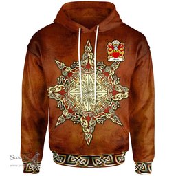 ScotsTee Shop Welsh Mercer of Temby Pembrokeshire Coat of Arms Family Crest Wales Hoodie Celtic Compass Hoodie
