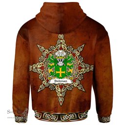 ScotsTee Shop Welsh Stedman of Cardiganshire Coat of Arms Family Crest Wales Hoodie Celtic Compass Hoodie
