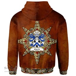 ScotsTee Shop Welsh March AP MEIRCHION Coat of Arms Family Crest Wales Hoodie Celtic Compass Hoodie