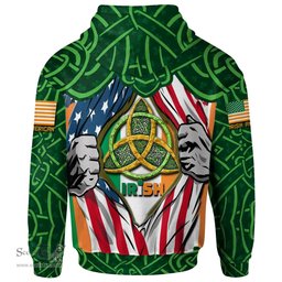 ScotsTee Shop Irish Venables Family Crest Irish American Flag Hoodie Irish Roots Hoodie