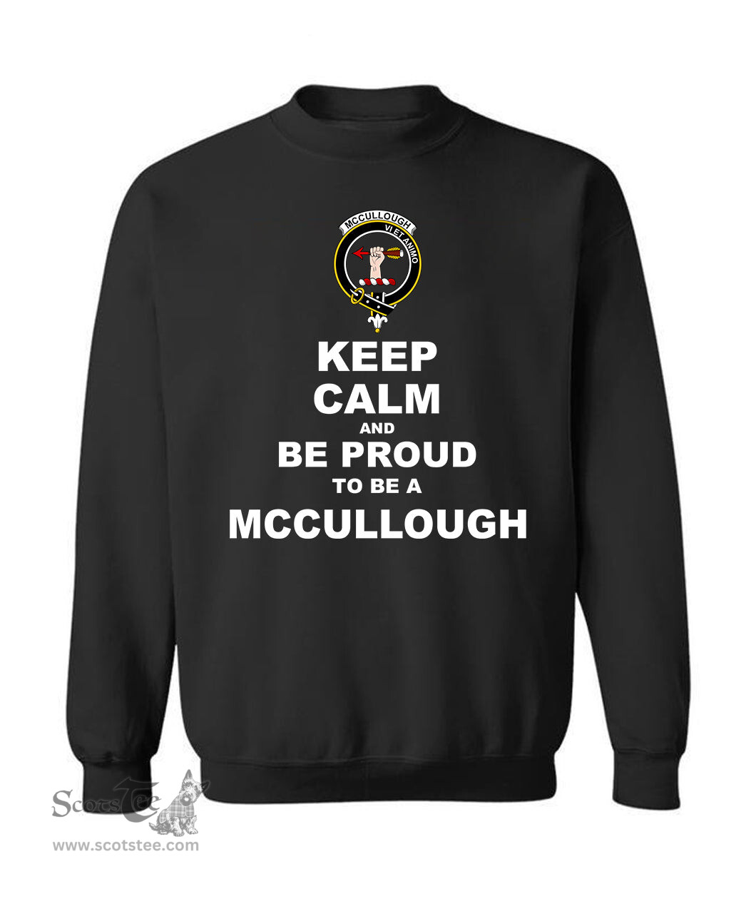 ScotsTee Shop Black Scottish McCullough Clan Keep Calm and Be Proud To Be a McCullough Sweatshirt