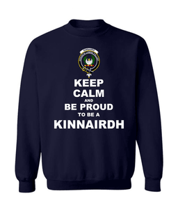 ScotsTee Shop Navy Blue Scottish Kinnaird Clan Keep Calm and Be Proud To Be a Kinnaird Sweatshirt