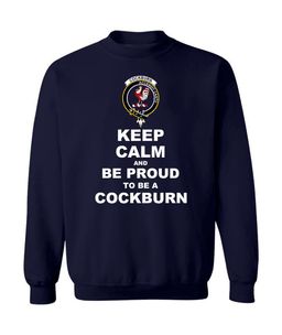 ScotsTee Shop Navy Blue Scottish Cockburn Clan Keep Calm and Be Proud To Be a Cockburn Sweatshirt