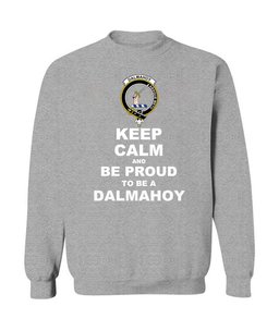 ScotsTee Shop Sports Grey Scottish Dalmahoy Clan Keep Calm and Be Proud To Be a Dalmahoy Sweatshirt