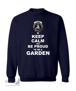 ScotsTee Shop Navy Blue Scottish Garden (or Gardyne) Clan Keep Calm and Be Proud To Be a Garden Sweatshirt