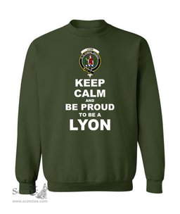 ScotsTee Shop Forest Green Scottish Lyon Clan Keep Calm and Be Proud To Be a Lyon Sweatshirt