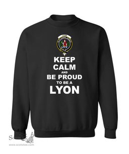 ScotsTee Shop Black Scottish Lyon Clan Keep Calm and Be Proud To Be a Lyon Sweatshirt