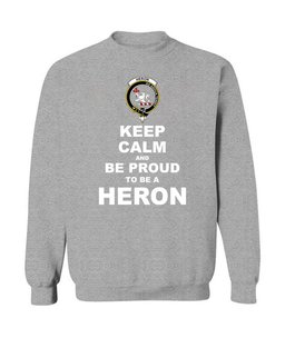 ScotsTee Shop Sports Grey Scottish Heron Clan Keep Calm and Be Proud To Be a Heron Sweatshirt