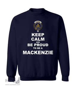 ScotsTee Shop Navy Blue Scottish MacKenzie Clan Keep Calm and Be Proud To Be a MacKenzie Sweatshirt