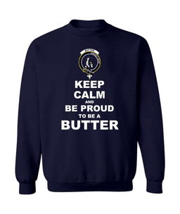 ScotsTee Shop Navy Blue Scottish Butter Clan Keep Calm and Be Proud To Be a Butter Sweatshirt