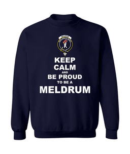 ScotsTee Shop Navy Blue Scottish Meldrum Clan Keep Calm and Be Proud To Be a Meldrum Sweatshirt