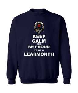 ScotsTee Shop Navy Blue Scottish Learmonth Clan Keep Calm and Be Proud To Be a Learmonth Sweatshirt