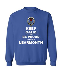 ScotsTee Shop Royal Blue Scottish Learmonth Clan Keep Calm and Be Proud To Be a Learmonth Sweatshirt