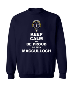 ScotsTee Shop Navy Blue Scottish MacCulloch (McCulloch) Clan Keep Calm and Be Proud To Be a MacCulloch Sweatshirt