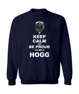 ScotsTee Shop Navy Blue Scottish Hogg (or Hog) Clan Keep Calm and Be Proud To Be a Hogg Sweatshirt