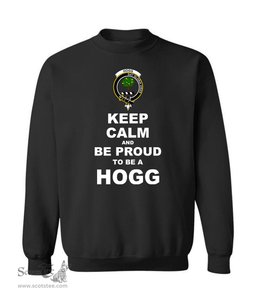 ScotsTee Shop Black Scottish Hogg (or Hog) Clan Keep Calm and Be Proud To Be a Hogg Sweatshirt