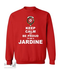 ScotsTee Shop Red Scottish Jardine Clan Keep Calm and Be Proud To Be a Jardine Sweatshirt